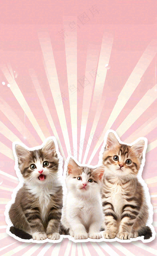 宠物寄养猫狗卡通插画背景