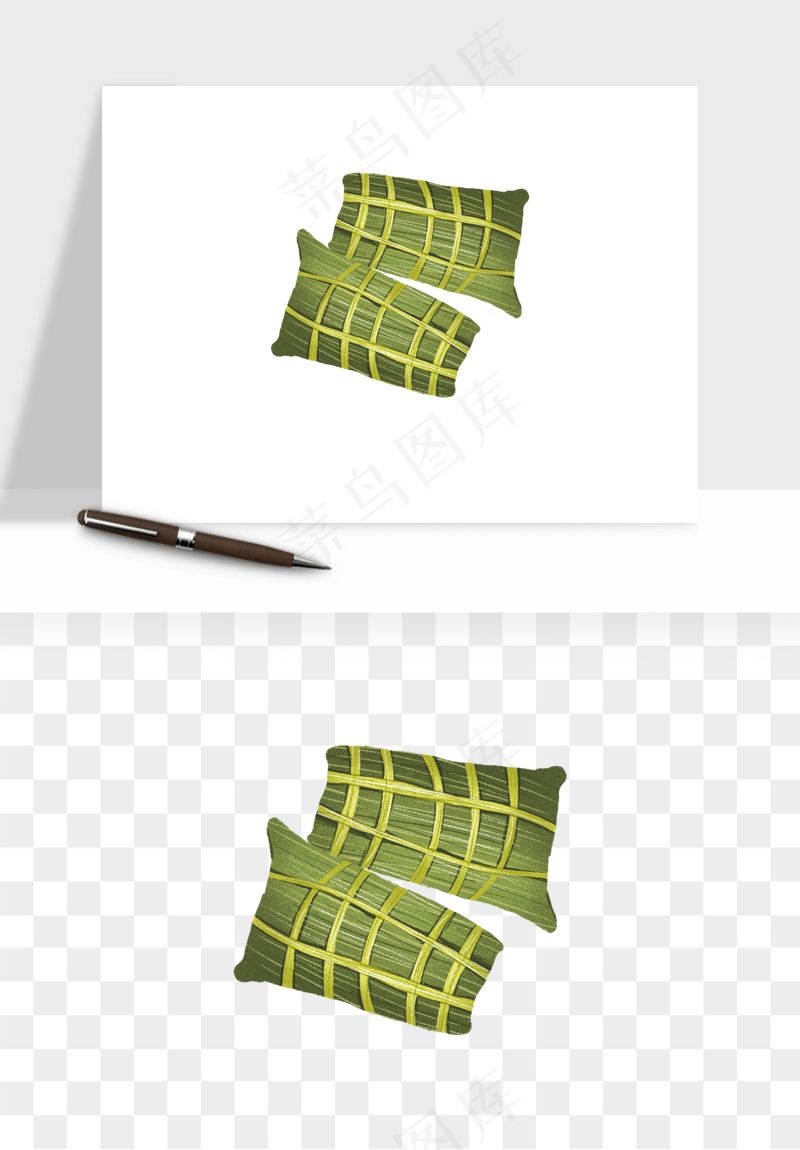 国潮粽子手绘肉粽png免抠