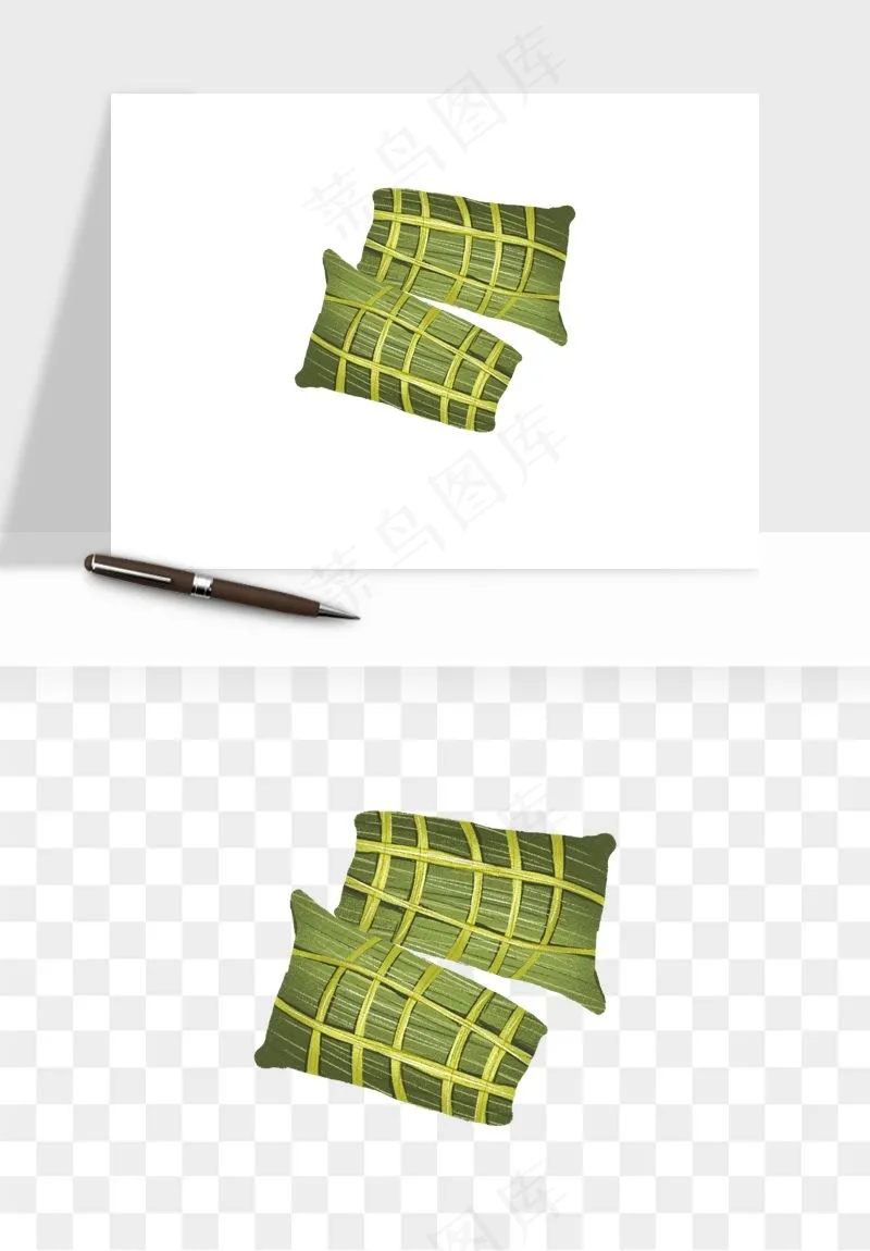 国潮粽子手绘肉粽png免抠