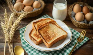 营养美味早餐面包吐司牛奶摄影图