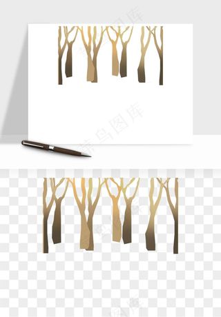 卡通树干枯树树林png免抠