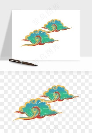 国潮敦煌云纹祥云云彩png免抠