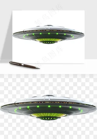 立体飞碟UFO外星人飞船png免抠