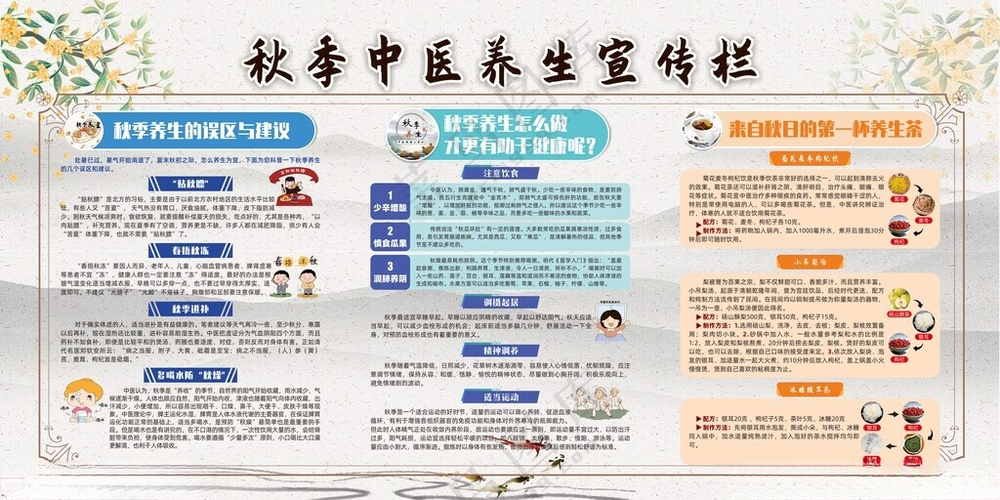 秋季中医养生宣传栏医院健康教育设计
