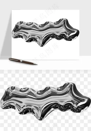 立体潮流金属质感小装饰png免抠