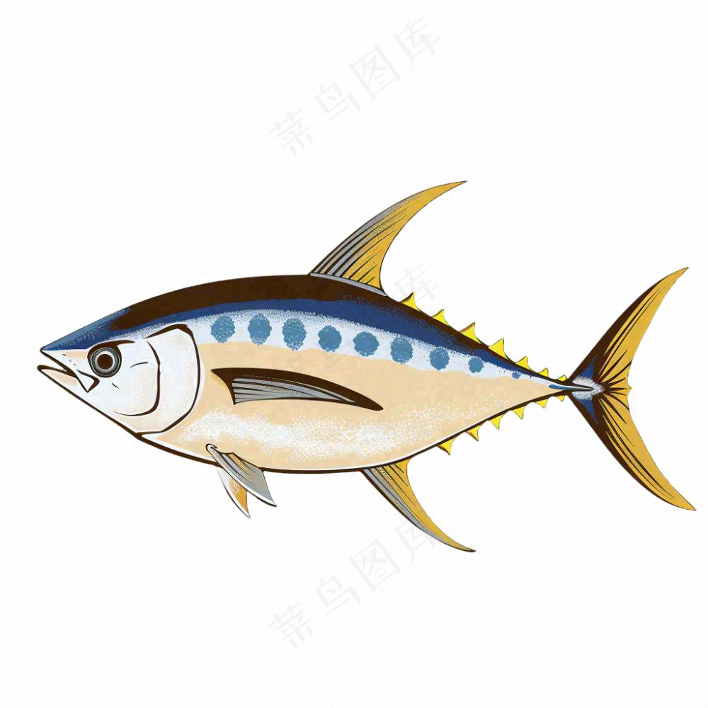 海洋鱼类海鲜卡通插画免抠