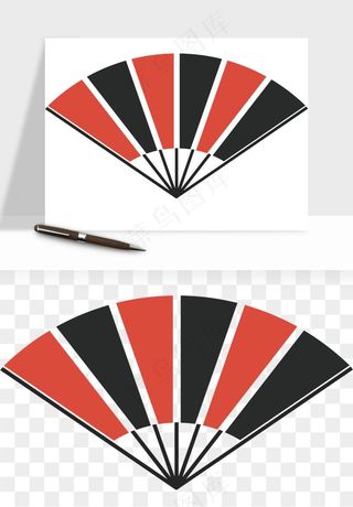 古风扇子元素png免抠