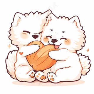 小狗宠物动物卡通插画免抠