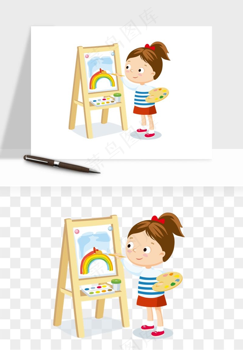 手绘画画少儿兴趣班png免抠