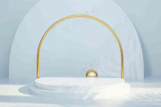 电商促销简约立体几何海报背景电商C4D展台背景