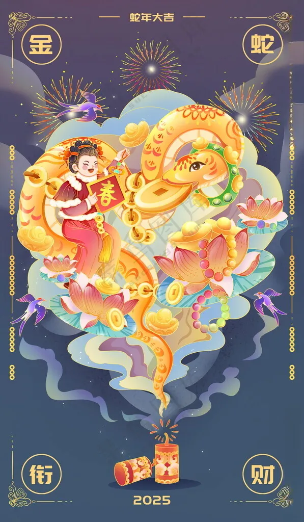 蛇年海报           蛇年春节元旦