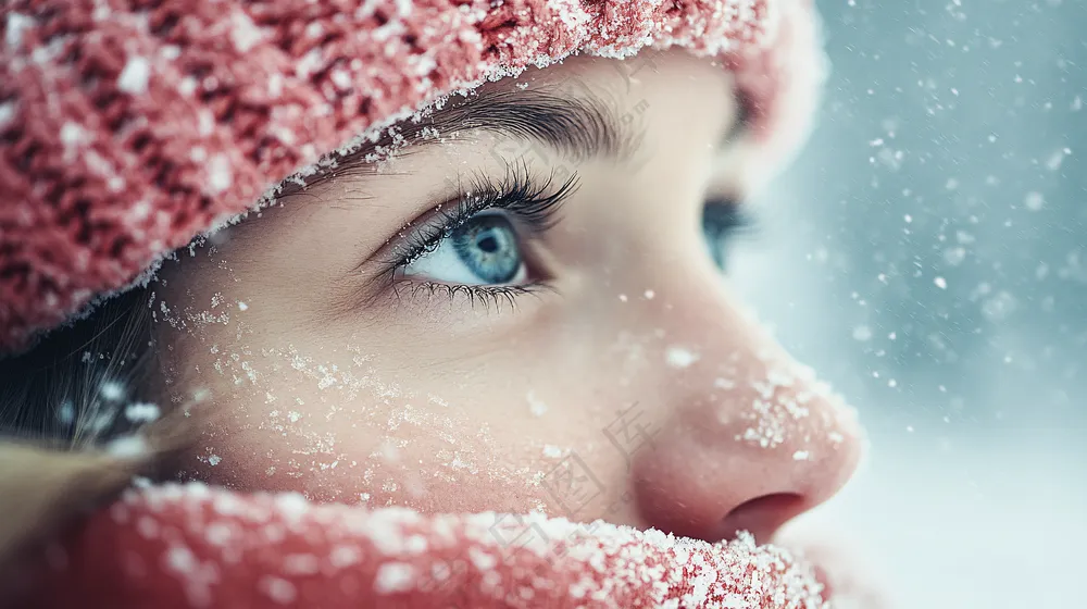 冬季侧颜女孩图片