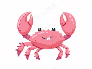 螃蟹海洋动物卡通插画免抠