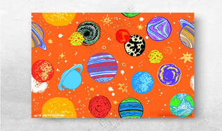 太阳系无缝印花