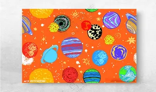 太阳系无缝印花