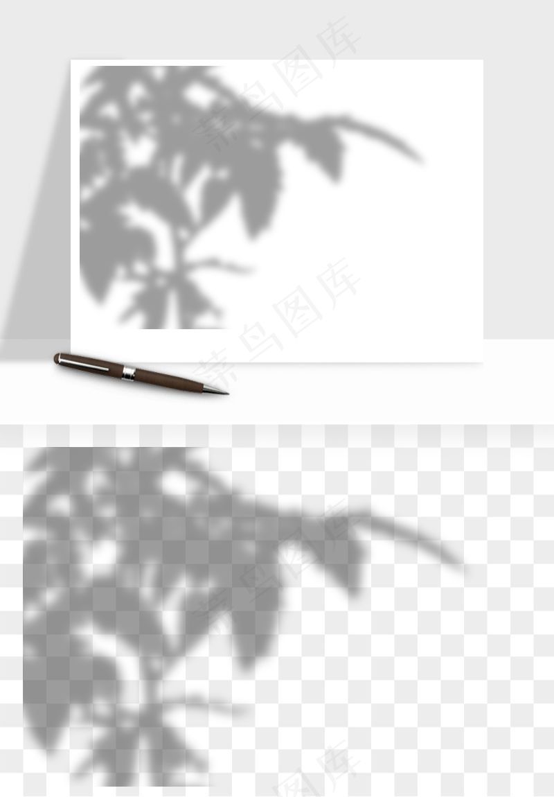 阴影植物窗户投影免抠元素