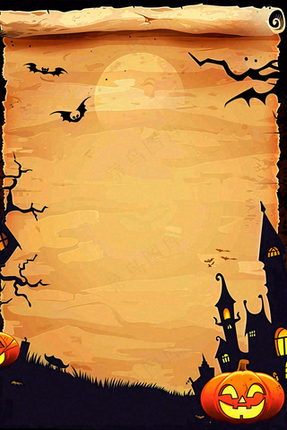 万圣节南瓜灯捣蛋恐怖背景