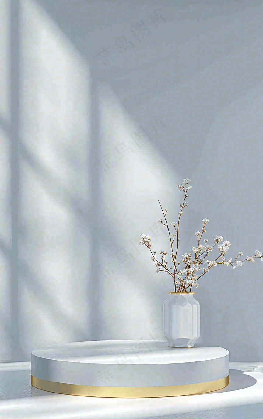 美妆护肤3d展台清新背景