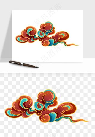 国潮敦煌云纹祥云云彩png免抠