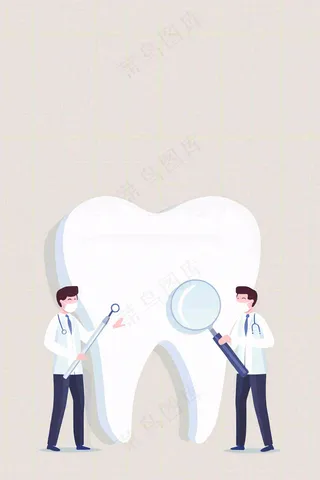 牙医牙科牙齿清洁美白插画背景