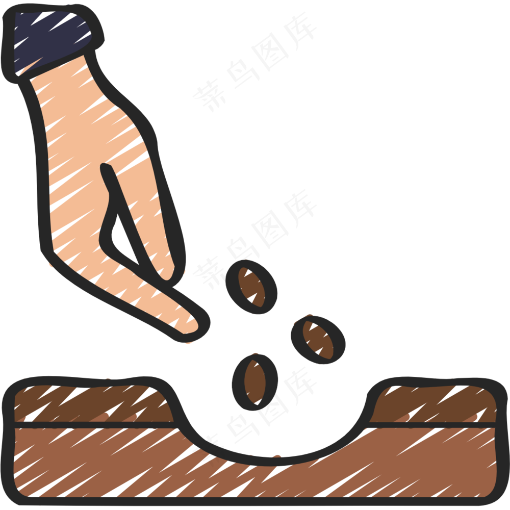 播种 铅笔手绘图标icon