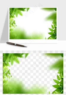 绿叶虚化前景树枝png免抠