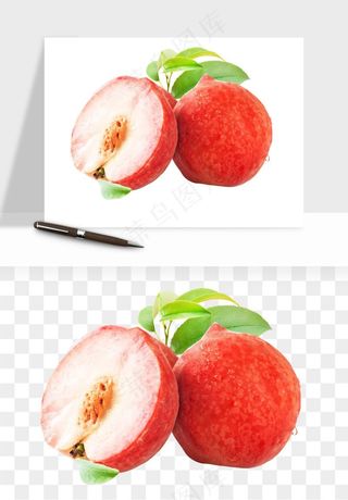 桃子油桃黄桃水果png免抠