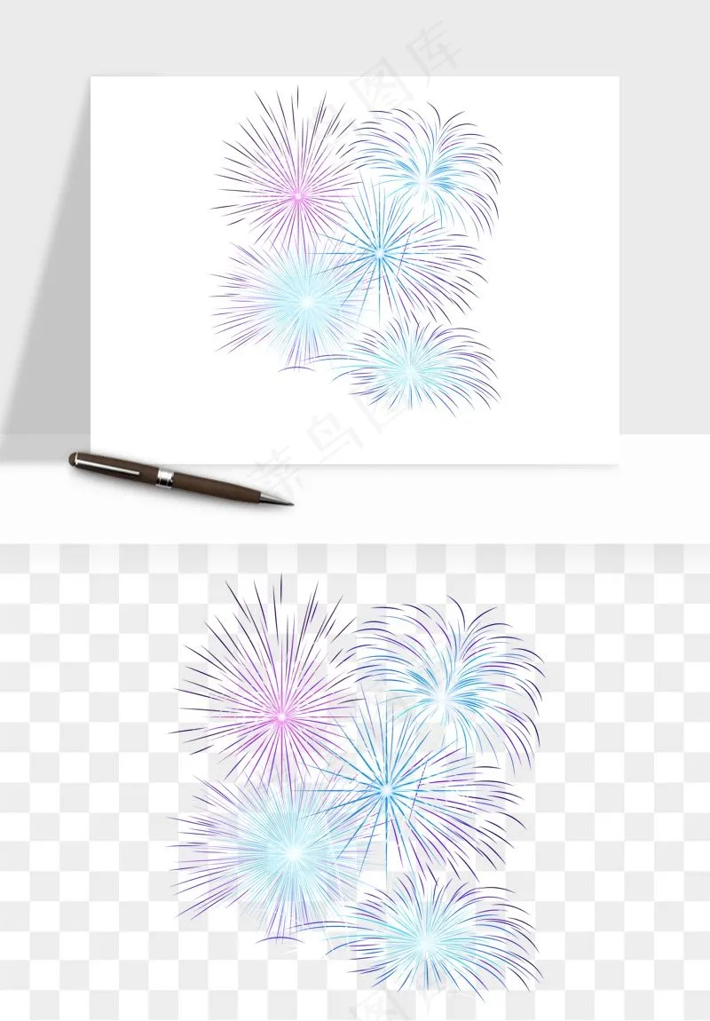 卡通烟花烟火礼花png免抠