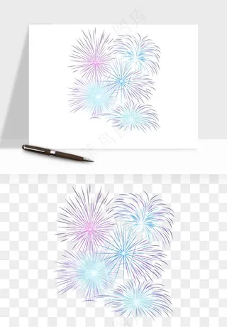 卡通烟花烟火礼花png免抠