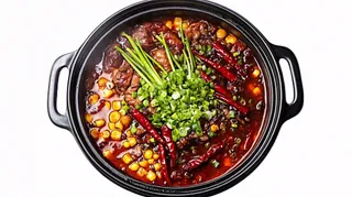 香辣麻辣鸡肉红油美食摄影图免抠