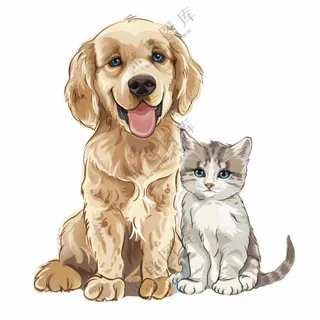 猫狗朋友萌宠宠物动物免抠