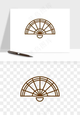 古风扇子元素png免抠