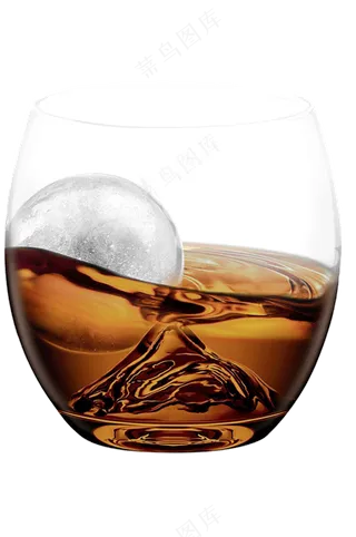 加冰球的酒杯