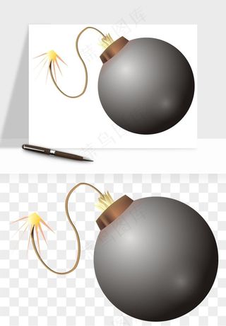 卡通地雷炸弹png免抠