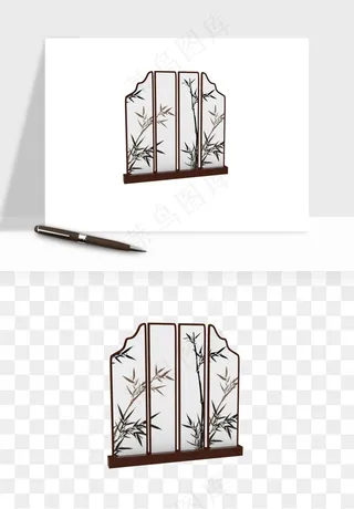 屏风国风元素png免抠