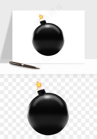 卡通地雷炸弹png免抠