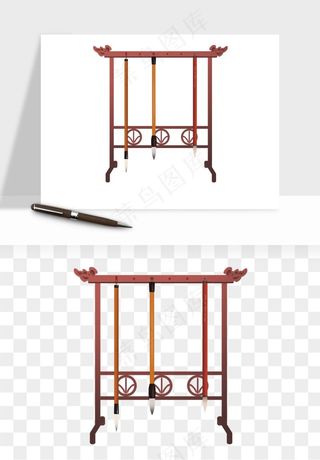 笔墨纸砚文房四宝png免抠