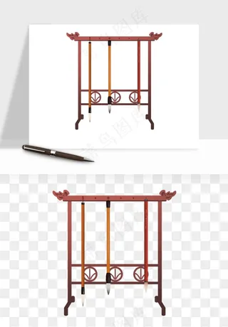 笔墨纸砚文房四宝png免抠