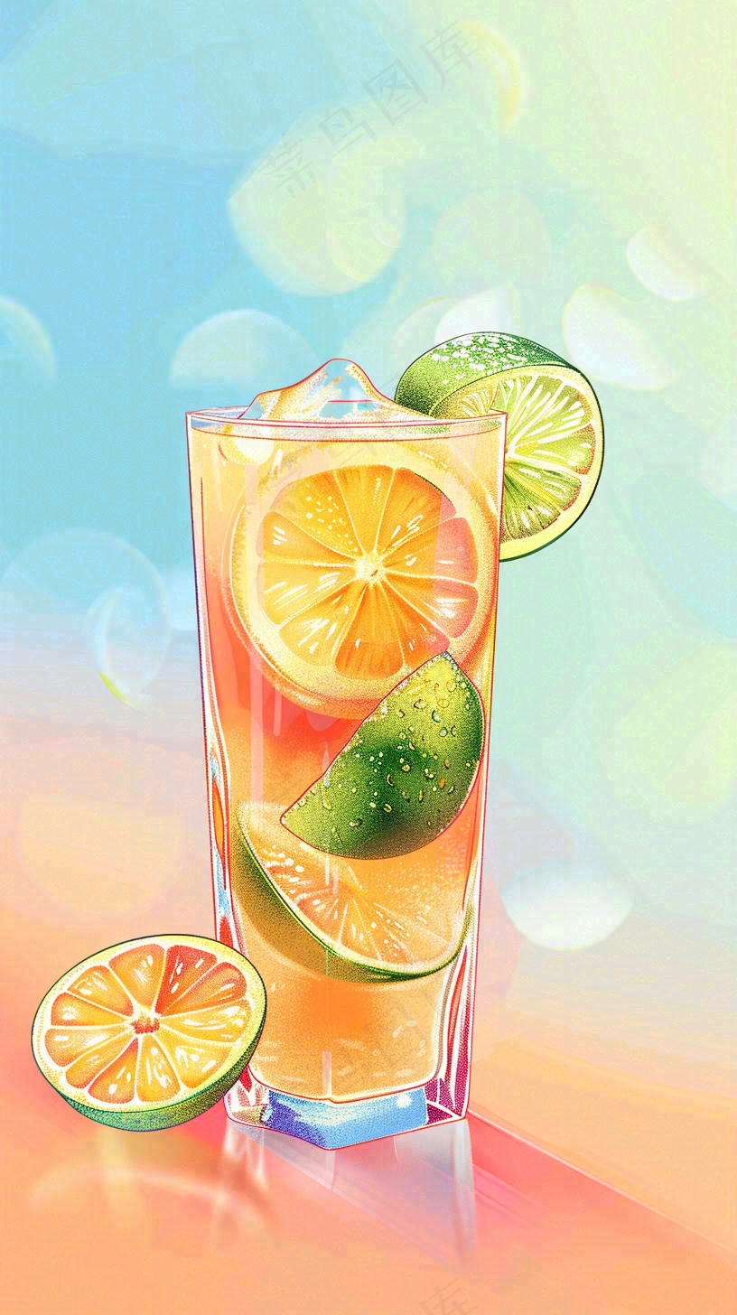 夏日饮品饮料清凉背景