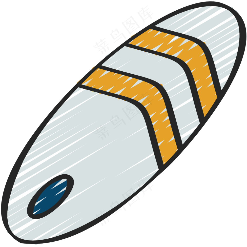 冲浪板 铅笔手绘图标 icon