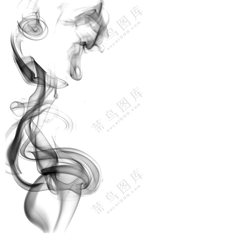黑色袅袅烟雾装饰元素免抠图片素材