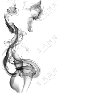 黑色袅袅烟雾装饰元素免抠图片素材