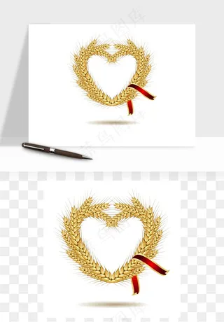 手绘麦穗稻穗麦秆矢量png免抠