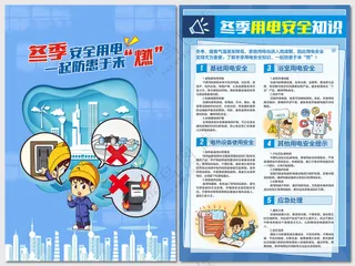 冬季用电防火安全知识海报