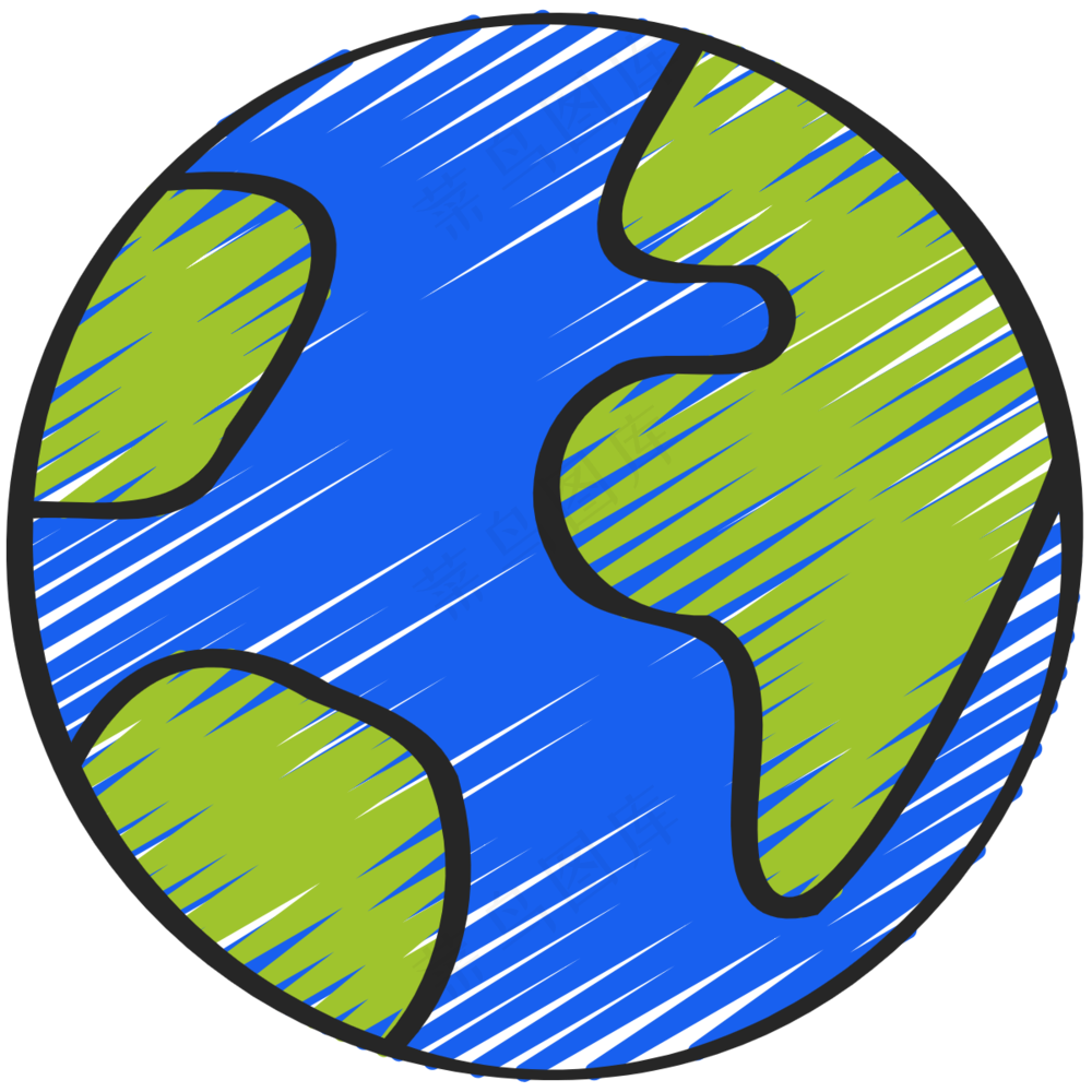 地球 铅笔手绘图标 icon