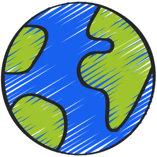 地球 铅笔手绘图标 icon