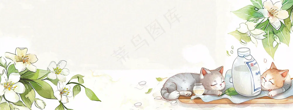 秋天插画风景处暑背景