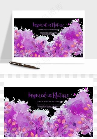 水彩花卉手绘矢量背景