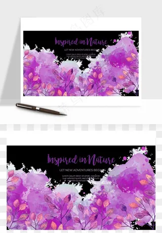 水彩花卉手绘矢量背景