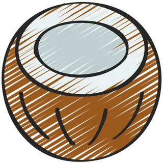 椰子 coconut 绿色健康食品 铅笔手绘图标icon